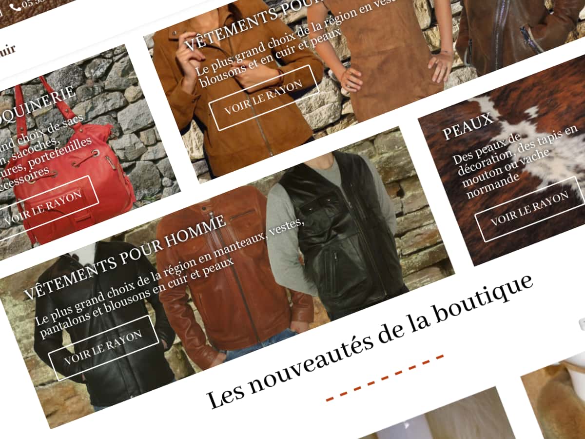 Boutique en ligne de vêtements en cuir